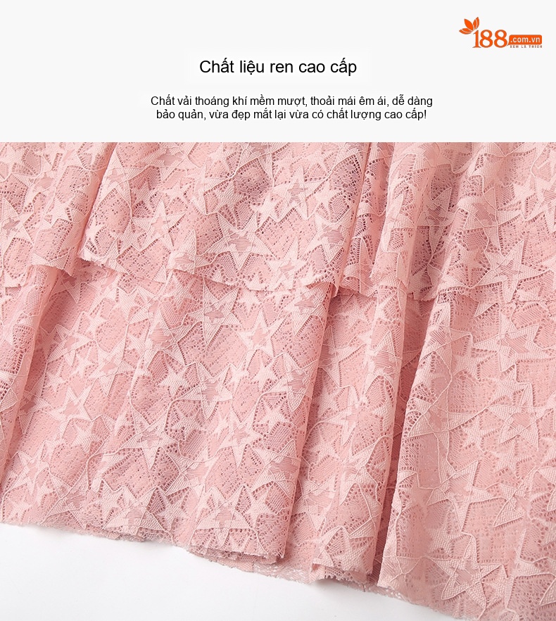 Váy Dài Tay Dáng Ôm Eo Ren Hoa Xếp Tầng Phong Cách Ulzzang Màu Hồng chi tiết 10