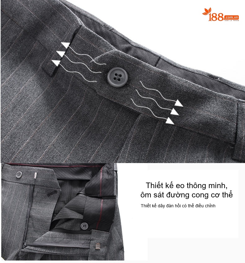 Bộ Vest Nam Kẻ Sọc Phong Cách Anh Quốc Lịch Lãm Màu Xám chi tiết 8