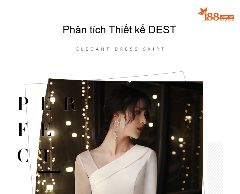 Váy Dạ Hội Dáng Dài Hở Vai Xẻ Tà Phong Cách Quý Cô Màu Trắng chi tiết 3