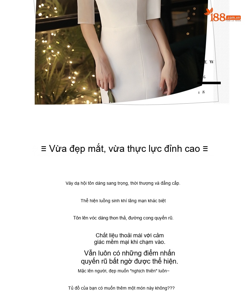 Váy Dạ Hội Dáng Dài Hở Vai Xẻ Tà Phong Cách Quý Cô Màu Trắng chi tiết 4