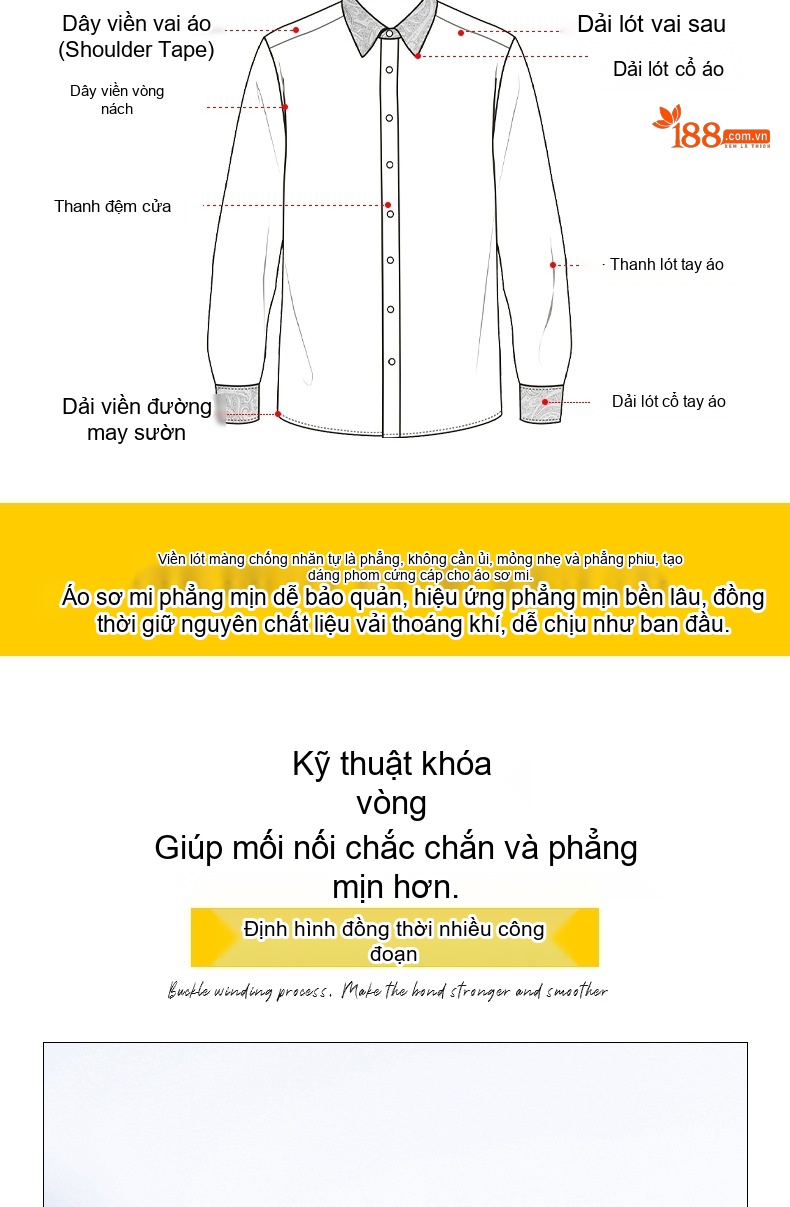 Áo Sơ Mi Dài Tay Nam/Nữ Cotton Chống Nhăn Sọc Caro Công Sở Màu Xanh Dương chi tiết 7