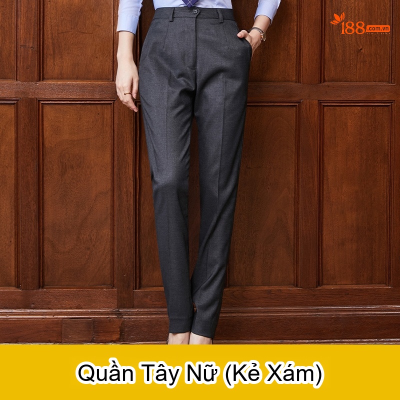 Áo Sơ Mi Dài Tay Nam Nữ Cotton Chống Nhăn Thêu Logo Màu Xanh Lam
