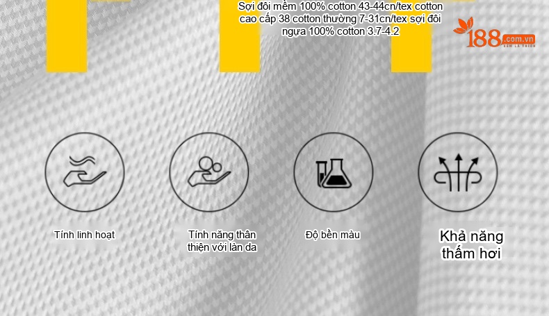 Áo Sơ Mi Dài Tay Nam Nữ Cotton Chống Nhăn Thêu Logo Màu Xanh Lam chi tiết 11