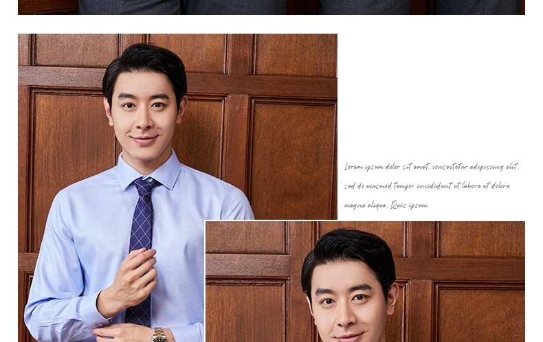 Áo Sơ Mi Dài Tay Nam Nữ Cotton Chống Nhăn Thêu Logo Màu Xanh Lam chi tiết 22