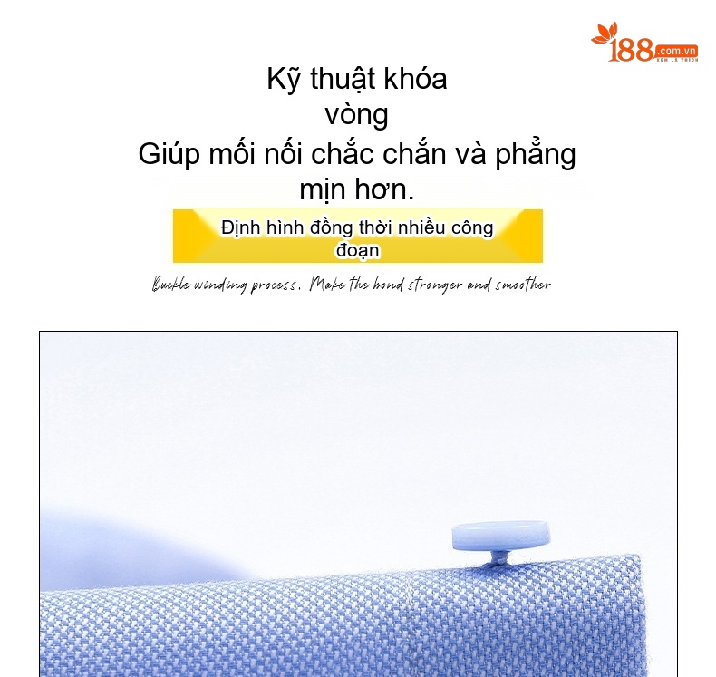 Áo Sơ Mi Dài Tay Nam Nữ Cotton Chống Nhăn Thêu Logo Màu Xanh Lam chi tiết 14