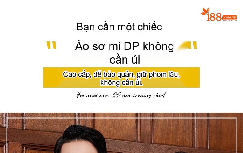 Áo Sơ Mi Dài Tay Nam Nữ Cotton Chống Nhăn Thêu Logo Màu Xanh Lam chi tiết 3