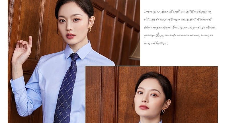 Áo Sơ Mi Dài Tay Nam Nữ Cotton Chống Nhăn Thêu Logo Màu Xanh Lam chi tiết 26
