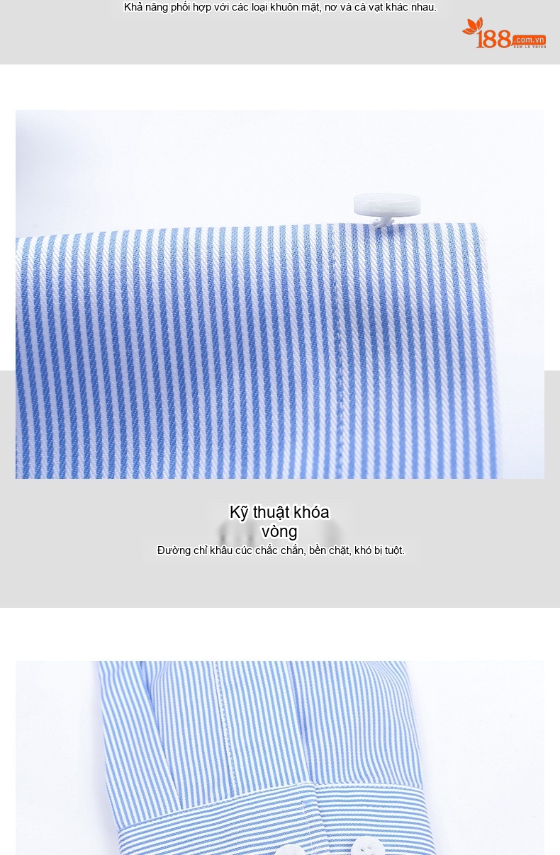 Áo Sơ Mi Dài Tay Nam/Nữ Cotton Chống Nhăn Sọc Caro Công Sở Màu Xanh Dương chi tiết 29