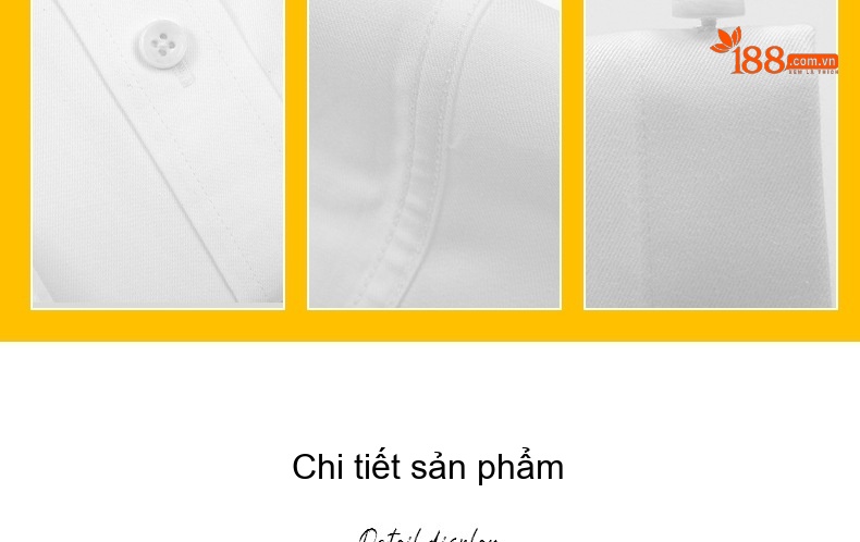 Áo Sơ Mi Dài Tay Nam Nữ Cotton Chống Nhăn Thêu Logo Màu Xanh Lam chi tiết 38