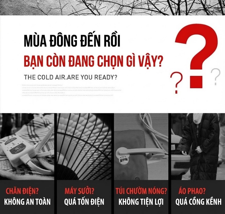 Áo Gile Chống Nước Phát Nhiệt Sưởi Ấm Mùa Đông Có Mũ Trùm Đầu Sạc USB Màu Đen, Xám, Xanh Navy, Đỏ... chi tiết 7