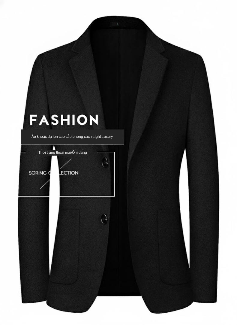 Áo Vest Nam Ngắn Dáng Ôm Thu Đông Chất Liệu Lông Cừu Màu Nâu, Xám chi tiết 3