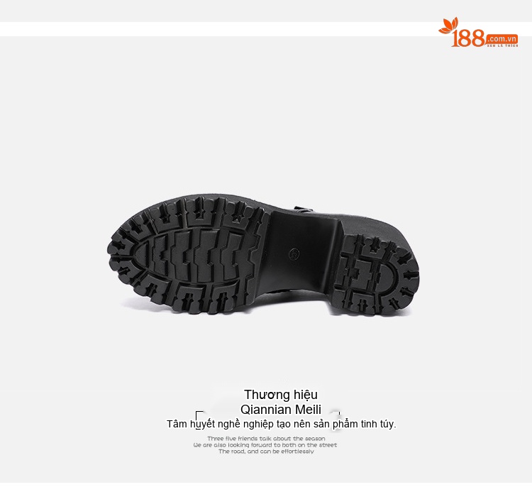 Giày Búp Bê Nữ Da Bóng Đế Xuồng Cao Gót Chiều Cao Đế Khoảng 6cm Màu Đen chi tiết 12