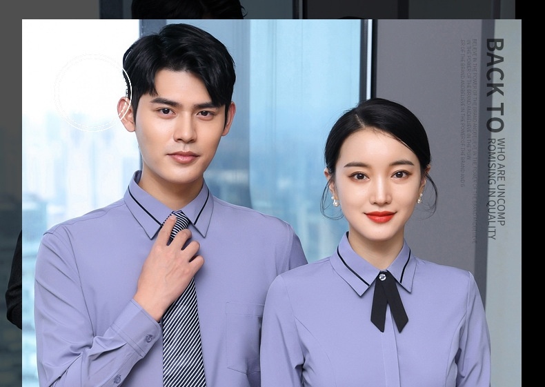 Áo Sơ Mi Công Sở Dài Tay Nam Nữ Màu Trắng, Xám chi tiết 3