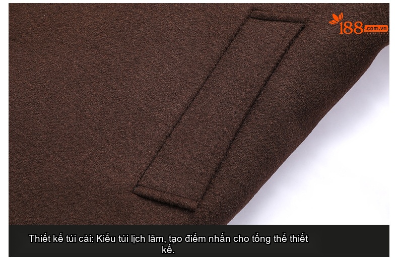 Áo Khoác Dạ Nam Dáng Dài Lót Lông Vũ Cổ Lông Cao Cấp Giữ Ấm Màu Đen, Xám, Nâu chi tiết 19