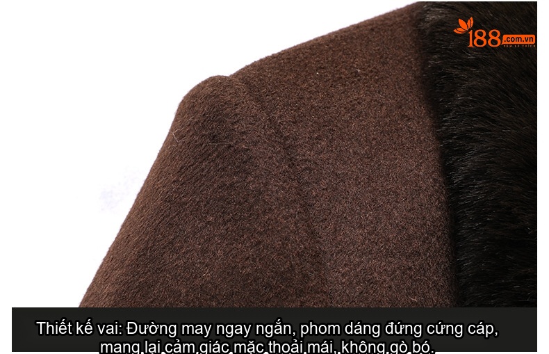 Áo Khoác Dạ Nam Dáng Dài Lót Lông Vũ Cổ Lông Cao Cấp Giữ Ấm Màu Đen, Xám, Nâu chi tiết 15