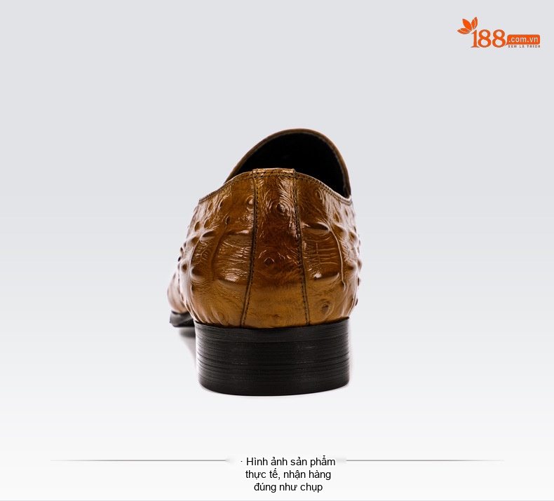 Giày Lười Nam Da Thật Vân Cá Sấu Chiều Cao Đế Khoảng 3cm Màu Đen, Nâu chi tiết 12