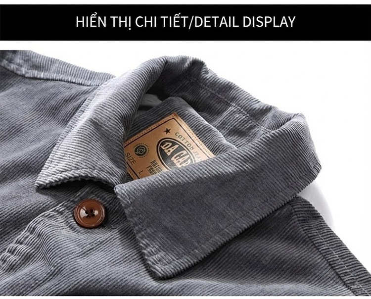 Áo Khoác Nam Mỏng Vải Lanh Gân Cổ Điển Phong Cách Công Sở Màu Xám, Xanh, Nâu chi tiết 10