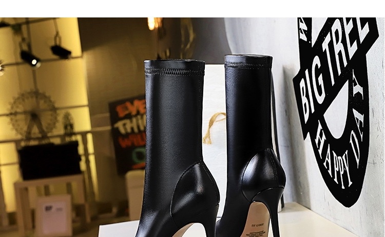 Boot Nữ Da Bóng Gót Nhọn Thời Trang Chiều Cao Đế Khoảng 7cm Màu Đen, Nâu chi tiết 19