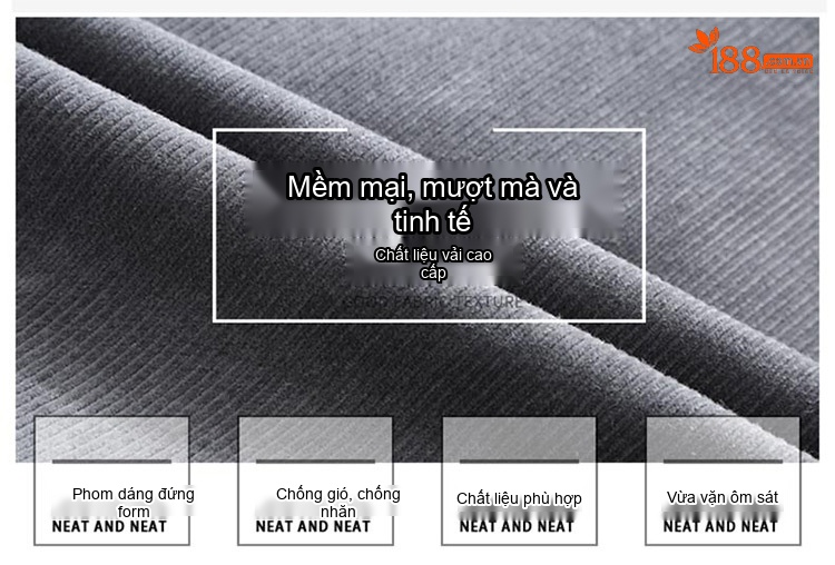 Áo Khoác Nam Mỏng Vải Lanh Gân Cổ Điển Phong Cách Công Sở Màu Xám, Xanh, Nâu chi tiết 4