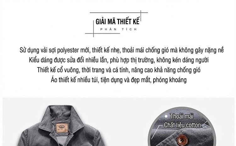 Áo Khoác Nam Mỏng Vải Lanh Gân Cổ Điển Phong Cách Công Sở Màu Xám, Xanh, Nâu chi tiết 2
