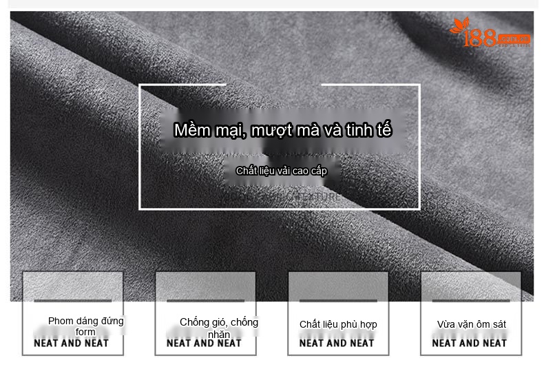 Áo Khoác Bomber Nam Da Lộn Mỏng Phong Cách Retro Màu Xám, Nâu, Be chi tiết 4