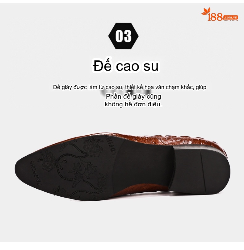 Giày Lười Nam Da Thật Vân Cá Sấu Chiều Cao Đế Khoảng 3cm Màu Đen, Nâu chi tiết 8