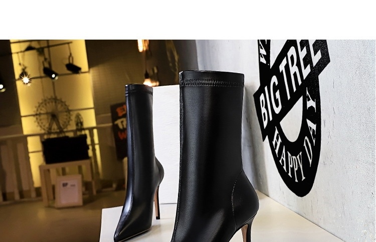 Boot Nữ Da Bóng Gót Nhọn Thời Trang Chiều Cao Đế Khoảng 7cm Màu Đen, Nâu chi tiết 17