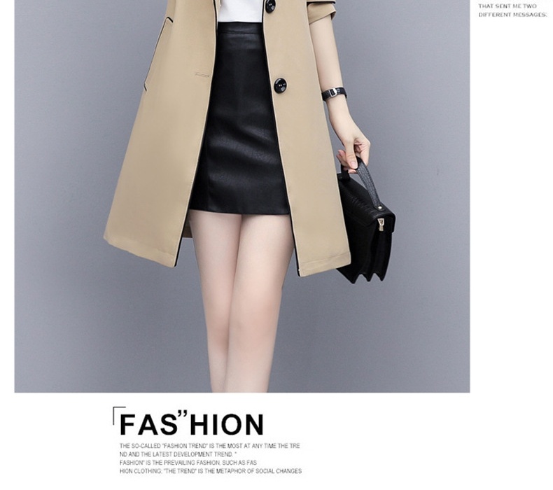 Áo Khoác Trench Coat Nữ Dáng Dài Vừa Phong Cách Thời Trang Thu Đông Màu Be chi tiết 21