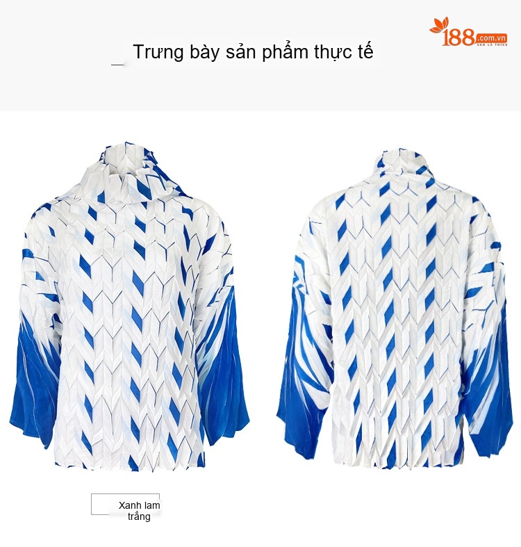 Áo Thun Nữ Tay Dài Cổ Lọ Kiểu Hàn Quốc Họa Tiết Caro Dập Ly Màu Trắng, Xanh Dương, Kem, Xám... chi tiết 22