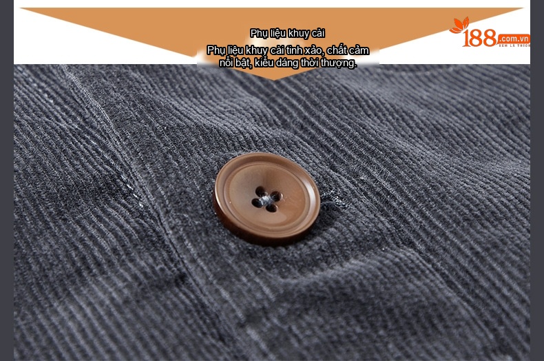 Áo Khoác Nam Cotton Lót Lông Cừu Non Dáng Rộng Màu Xám, Xanh, Nâu chi tiết 24