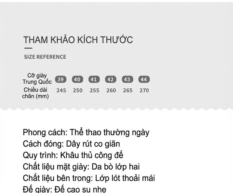 Giày Lười Nam Da Thật Chiều Cao Đế Khoảng 2cm Màu Trắng, Đen chi tiết 8
