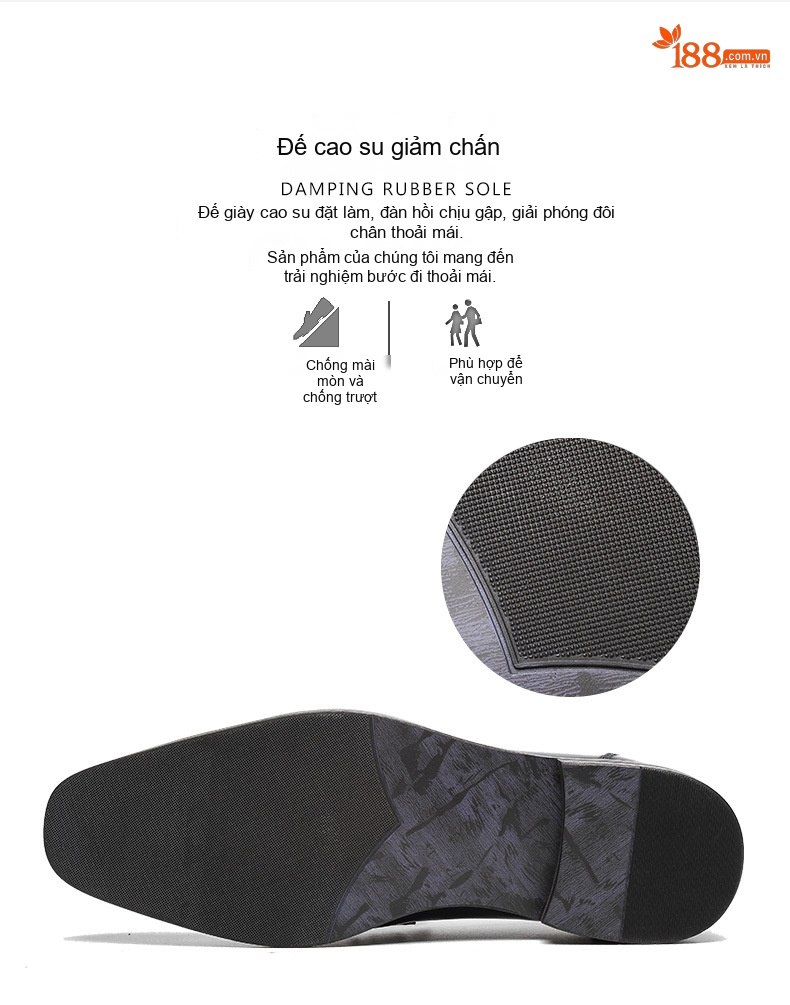 Giày Lười Nam Da Bò Bóng Chiều Cao Đế Khoảng 3cm Màu Đen, Nâu, Xám, Xanh... chi tiết 4