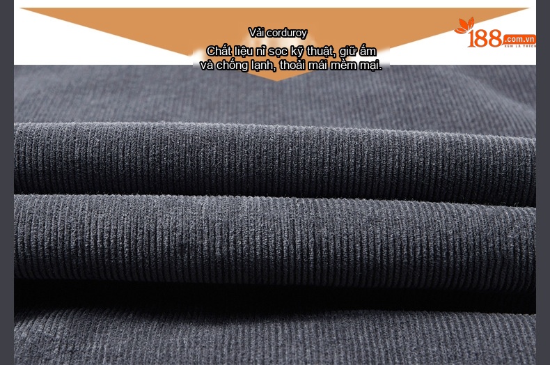 Áo Khoác Nam Cotton Lót Lông Cừu Non Dáng Rộng Màu Xám, Xanh, Nâu chi tiết 30