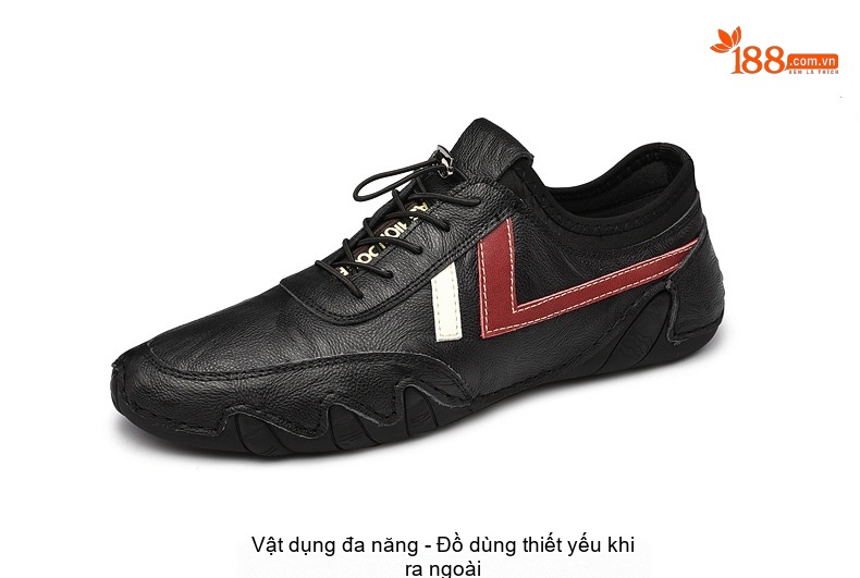 Giày Lười Nam Da Thật Chiều Cao Đế Khoảng 2cm Màu Trắng, Đen chi tiết 5