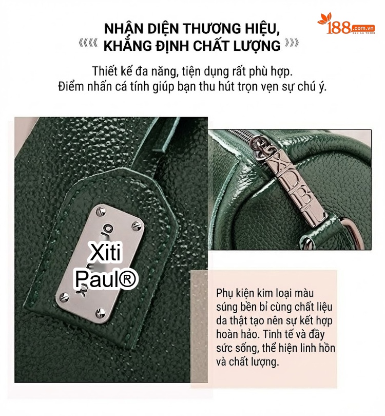 Túi Xách Nữ Da Mờ Phong Cách Âu Mỹ Nắp Gập Đeo Chéo Cỡ Lớn Màu Xanh Lá chi tiết 6