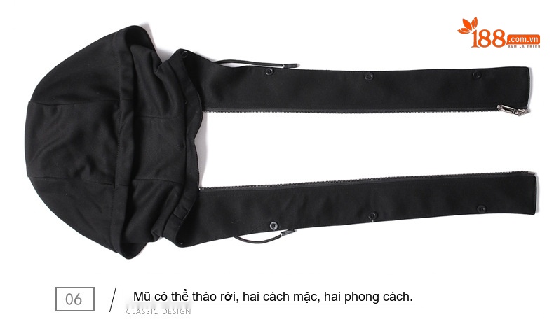 Áo Khoác Dạ Nam Dáng Dài Có Mũ Trùm Đầu Màu Đen, Xám chi tiết 12