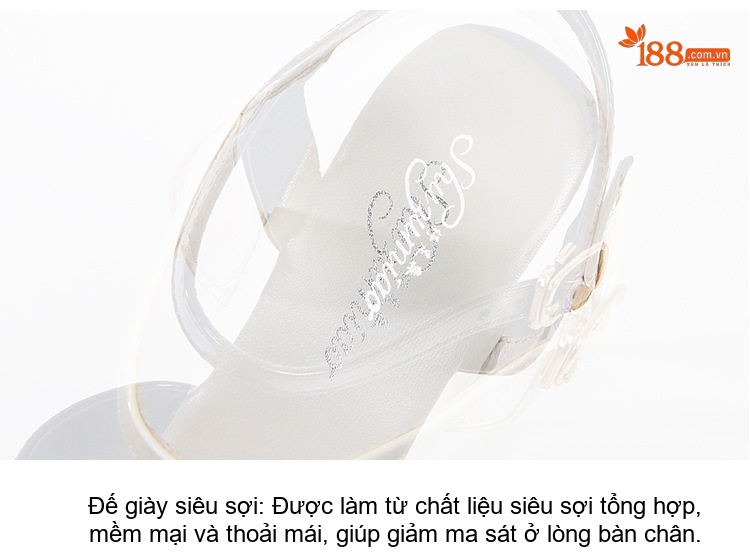 Giày Sandal Cao Gót Nữ Quai Chéo Da Bóng Gót Cao 10cm Màu Đen, Trắng, Vàng, Hồng... chi tiết 7