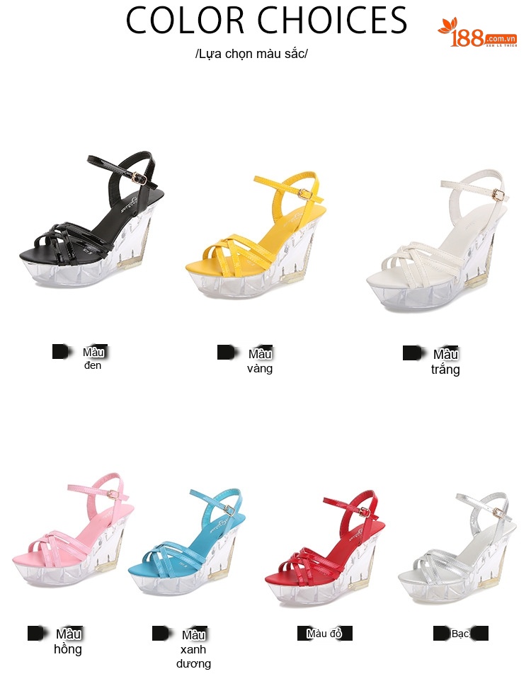 Giày Sandal Cao Gót Nữ Quai Chéo Da Bóng Gót Cao 10cm Màu Đen, Trắng, Vàng, Hồng... chi tiết 2