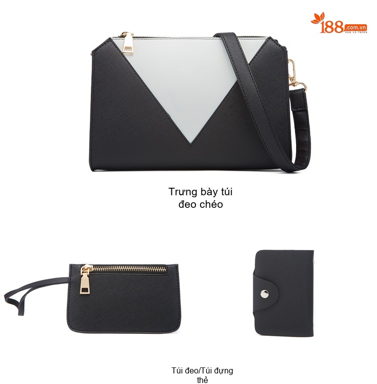 Túi Xách Nữ Set 4 Món Da Bóng Đeo Chéo Thời Trang Màu Đen, Trắng, Hồng, Vàng... chi tiết 23