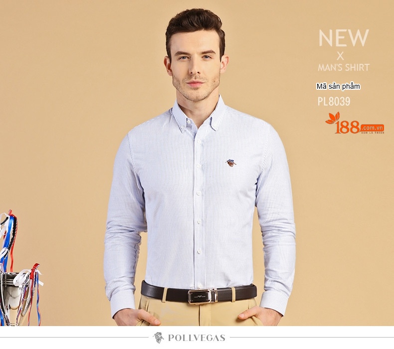 Áo Sơ Mi Nam Cotton Lót Lông Dày Dặn Tay Dài Kẻ Sọc Màu Trắng, Xanh Dương, Hồng, Xanh Navy... chi tiết 8