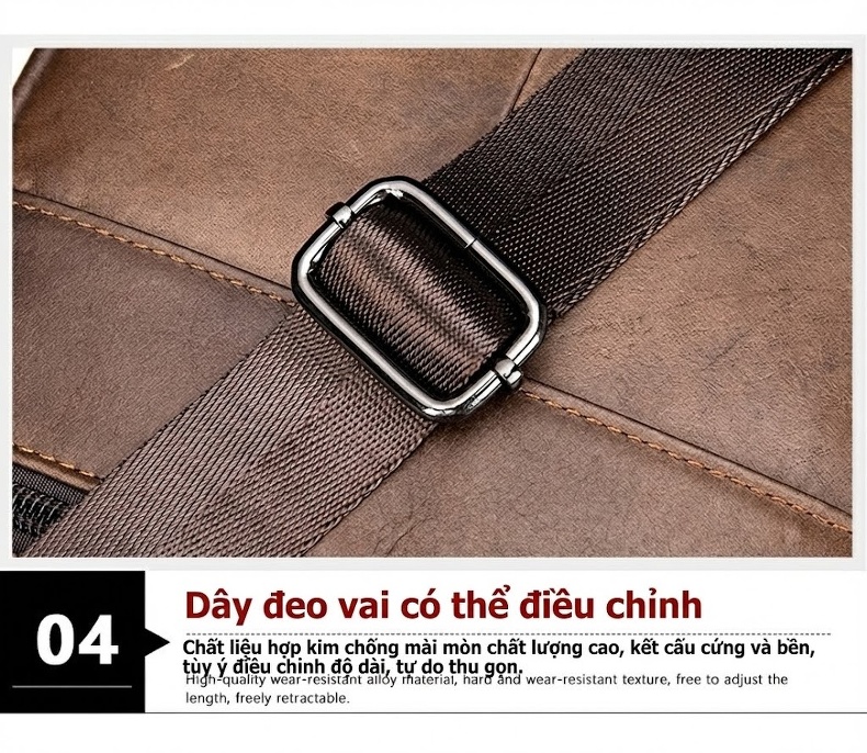 Túi Đeo Chéo Nam Da Thật Túi Đeo Vai Nam Nhỏ Cổ Điển Màu Đen, Nâu chi tiết 13
