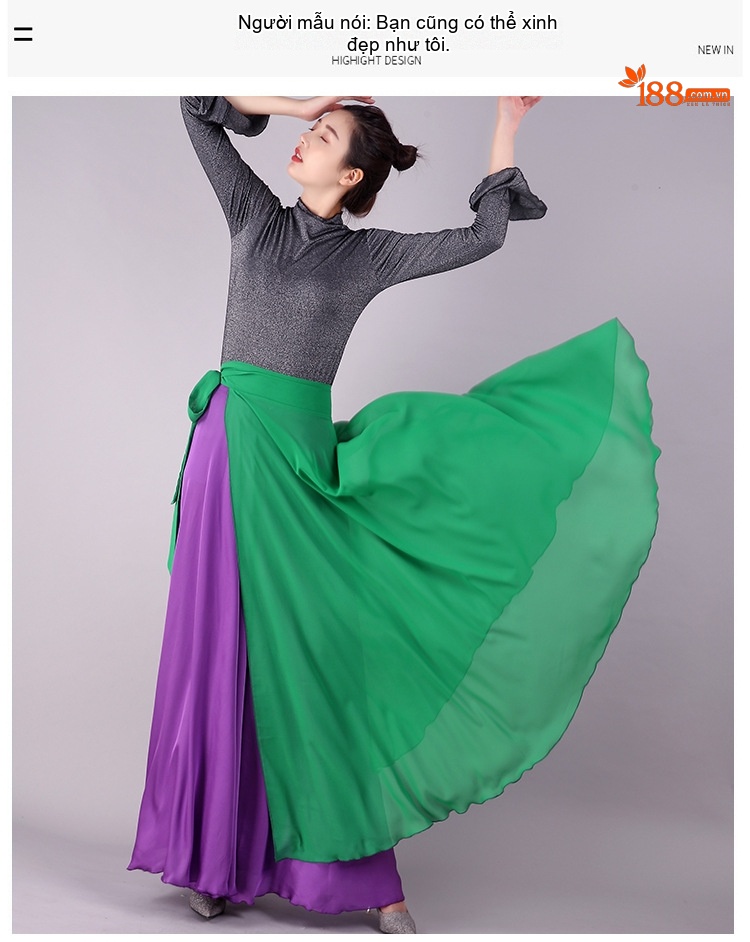 Chân Váy Dài Nữ Xếp Ly Voan Lụa Satin Màu Đen, Trắng, Xanh, Đỏ... chi tiết 7