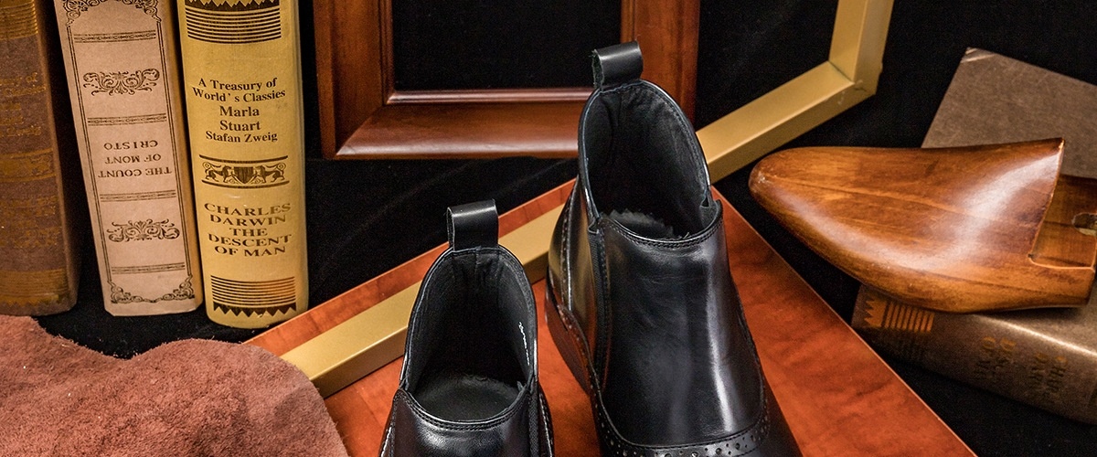 Chelsea Boots Nam Da Bò Cao Cổ Họa Tiết Chiều Cao Đế Khoảng 3cm Màu Đen, Nâu