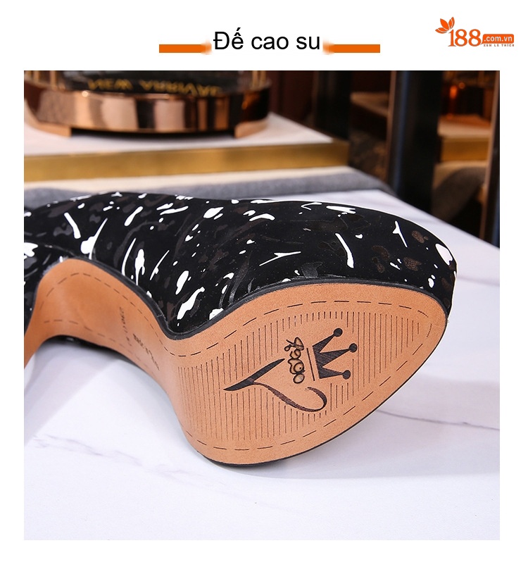 Giày Tây Buộc Dây Nam Da Thật Mũi Nhọn Chiều Cao Đế Khoảng 3cm Màu Đen, Nâu chi tiết 6