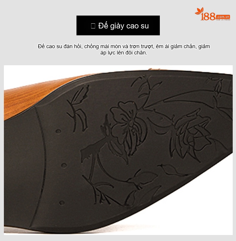 Giày Tây Nam Da Bóng Mũi Nhọn Khóa Cài Chiều Cao Đế Khoảng 3cm Màu Nâu, Đen chi tiết 7