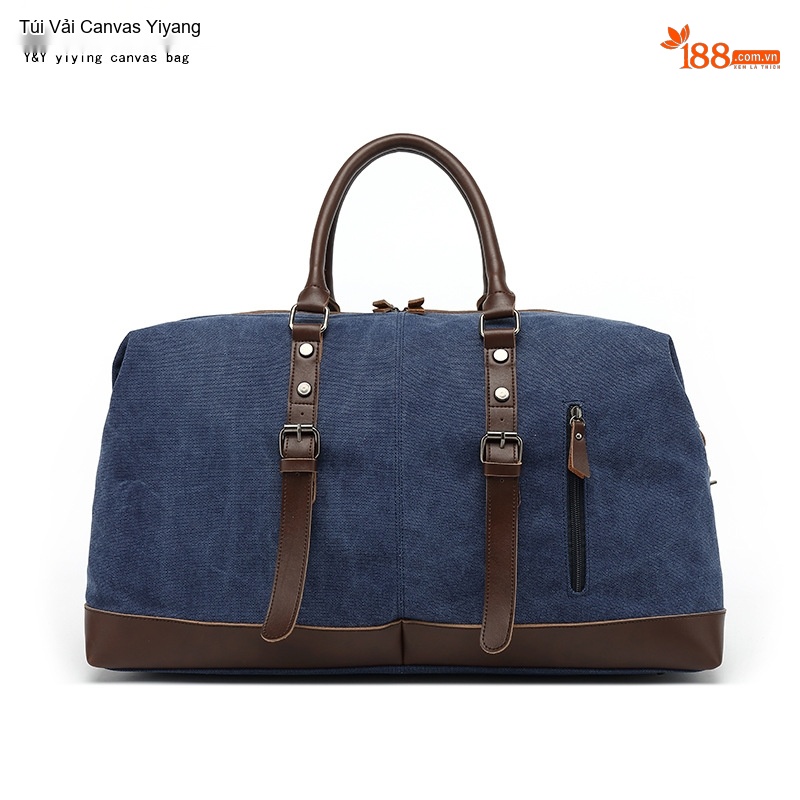 Túi Du Lịch Vải Canvas Sức Chứa Lớn Đựng Đồ Tập Yoga Ngắn Dài Ngày Màu Xanh Dương, Xám, Nâu, Xanh Lá