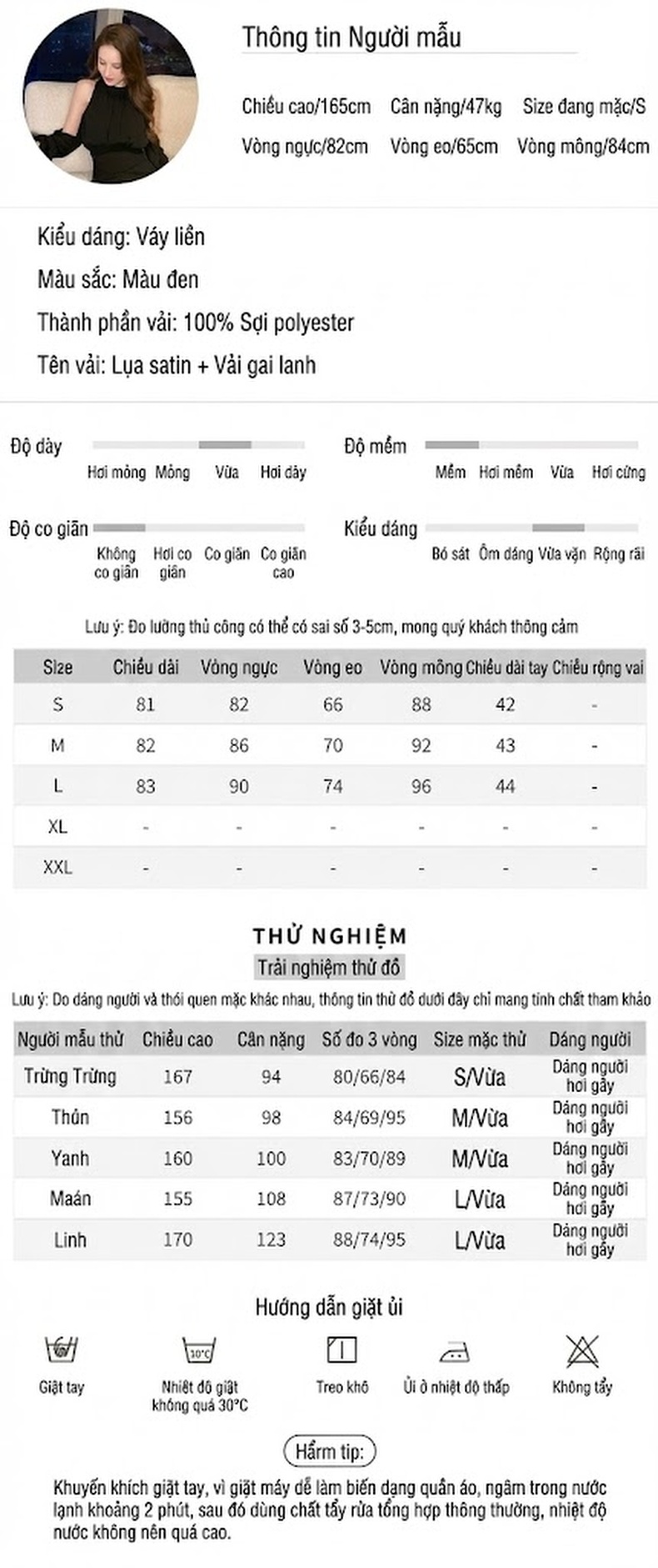Váy Đầm Hở Vai Cổ Yếm Phong Cách Hepburn, Dáng Ôm, Thanh Lịch Màu Đen chi tiết 2