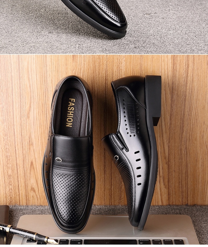 Giày Lười Nam Da Bóng Lót Lông Chiều Cao Đế 6cm Màu Đen, Nâu chi tiết 4