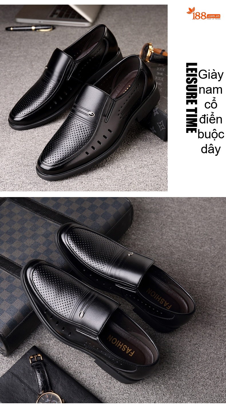 Giày Lười Nam Da Bóng Lót Lông Chiều Cao Đế 6cm Màu Đen, Nâu chi tiết 16