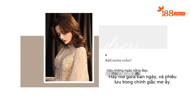 Váy Dự Tiệc Dáng Xòe Tay Lỡ Phong Cách Tiểu Thư Màu Be chi tiết 9